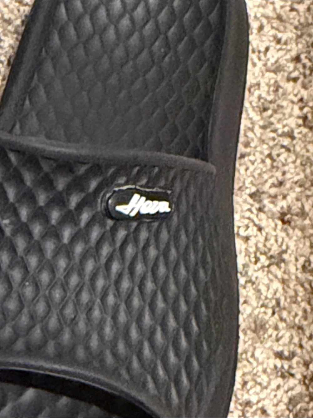 FUNKY MONKEY HEVA Black Slide Sandals with Diamond-Textured Footbed